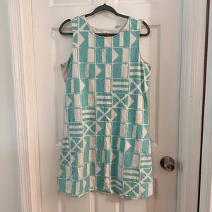 Mahi Gold dress XL aqua and white